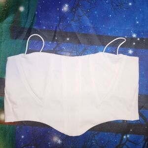 White Strapless Top